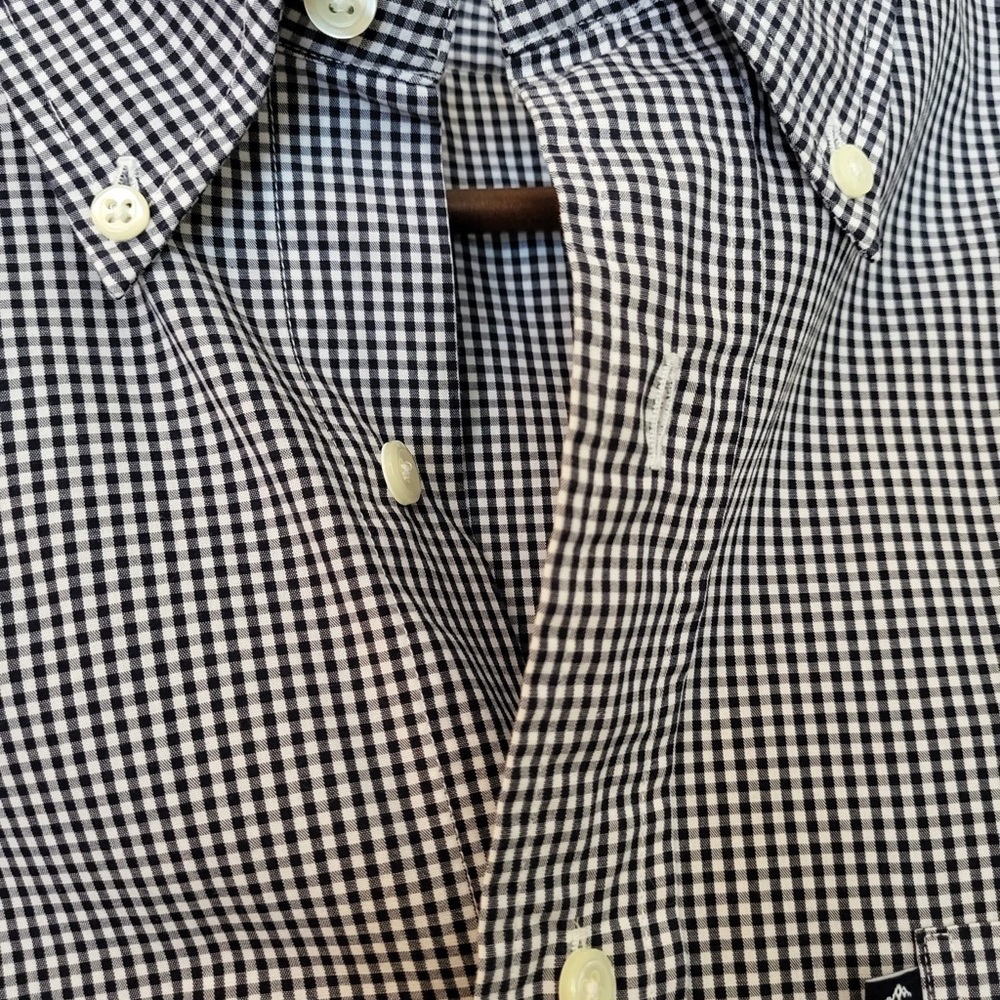 Men's Black and White Checkered Shirt Brooks Brothers medium